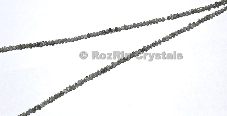 Natural Rough Diamonds Uncut Diamonds Bead Size 2.5 to 4.2 mm Approx 15 Inch Full Strand Grey Diamonds Raw Diamond Chips Grey Diamonds