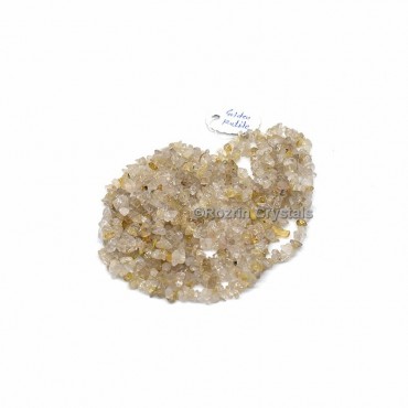 Golden Rutile Chips Stone Necklace