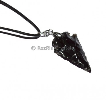 Black Obsidian Arrowheads Necklace