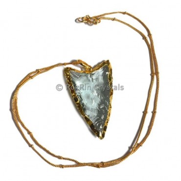 Aqua V Shape Electroplated Necklace