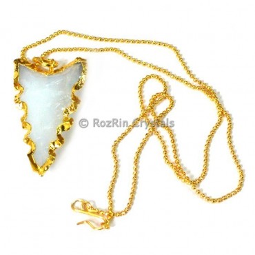 Curved Opalite Electroplated Necklace