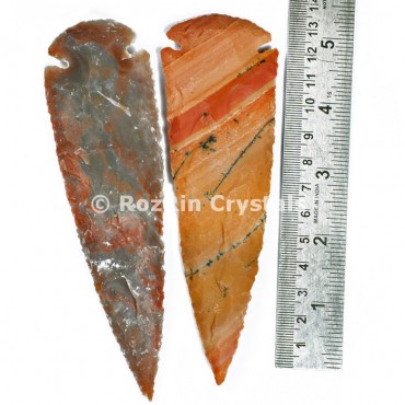 Indian Agate Arrowheads 5 Inches