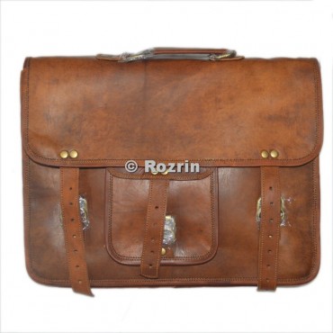 POCKET HANDLE LEATHER BAG