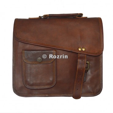 HALF FLAP DESIGN  LEATHER OFFICE BAG