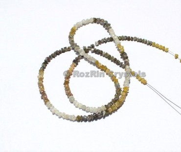 16 Inch Full Strand Natural Shaded Diamonds Yellow Brown Grey Raw Diamond Chips Natural Rough Diamonds Shaded Diamonds Size 2.2mm to 4.2mm