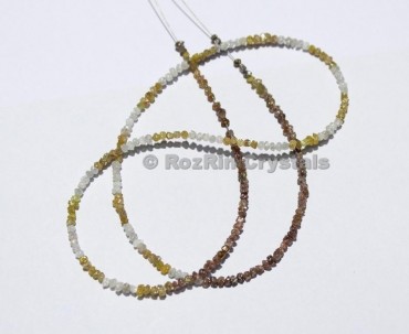 16 Inch Full Strand Natural Shaded Diamonds Yellow Brown Grey Raw Diamond Chips Natural Rough Diamond Beads Shaded Diamonds Size 2mm to 3mm