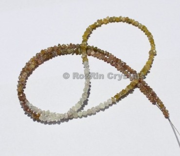 17 Inch Strand Natural Shaded Diamond Yellow Brown Grey Raw Diamond Chips Natural Rough Diamond Beads Shaded Diamonds Size 2.1mm to 3.7mm