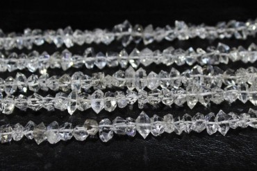 1 Strand AAA Clear White Herkimer Diamond Quartz Nuggets Size 8 to 11 mm 16 Inch Center Drilled Beads  Herkimer Rough Stone