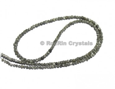 15 Inch Full Strand Natural Grey Diamond Box Beads Natural Rough Diamond Cube Box Beads Raw Diamond Cube Box Beads Size 2mm to 3mm
