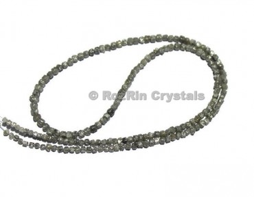 15 Inch Full Strand Natural Grey Diamond Box Beads Natural Rough Diamond Cube Box Beads Raw Diamond Cube Box Beads Size 2mm to 3mm