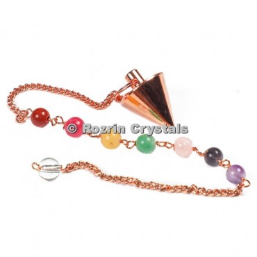 Brass Copper Cone Pendulums With Chakra Chain