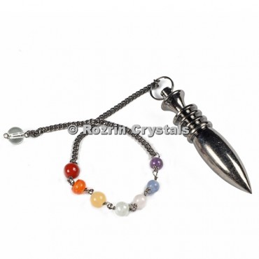Brass silver Dowsing Style 4 Pendulums With Chakra Chain
