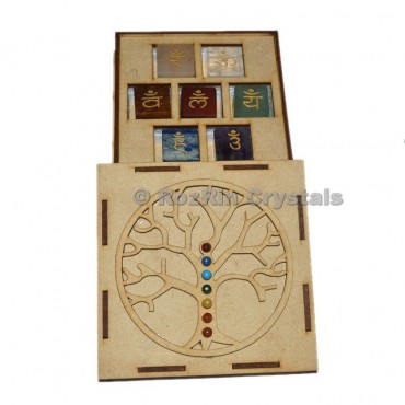 Chakra Tree Of Life Sanskrit Symbol Square Stone Gift Box