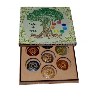 Chakra Engraved Stone Tree Of Life Gift Box