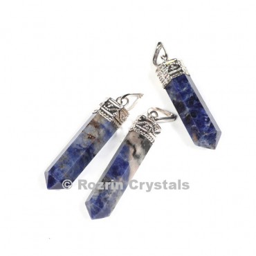 Sodalite cap pencil pendant