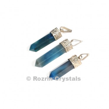 Blue Onyx cap Pencil Pendant