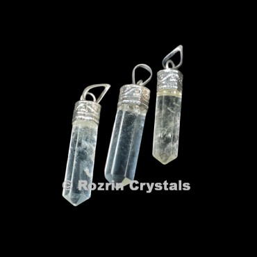 Crystal Quartz cap Pencil Pendant