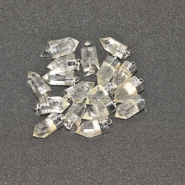 Crystal Quartz cap Pencil Pendant