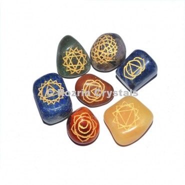 Engraved Chakra Tumbled set