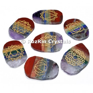 Engraved chakra Bonded slices set