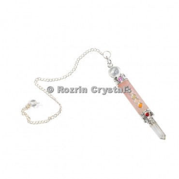 Rose Quartz Three Pices Chakra Pendulum