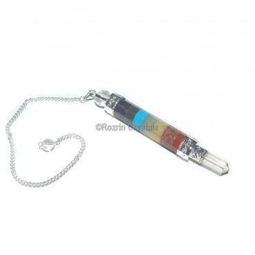 Seven Chakra Bonded Pencil and Ball Pendulum