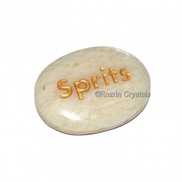 Moonstone Engraved Spirit Word Healing Stone