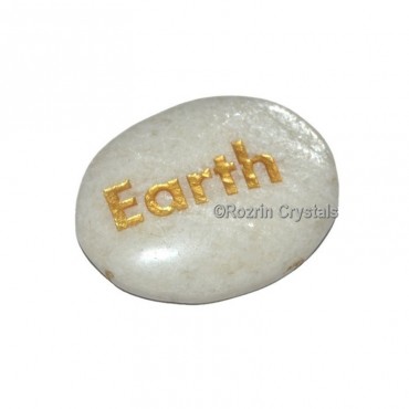 Moon Stone Engraved Earth Word Healing Stone