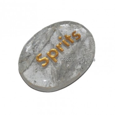 Crystal Quartz Engraved Spirit Word Healing Stone