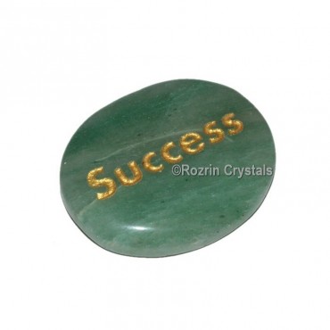 Green Aventurine Engraved Seccess Word Healing Stone