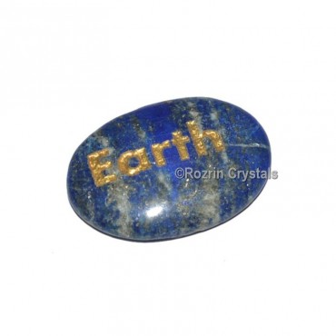 Lapis Lazuli Engraved Earth Word Healing Stone