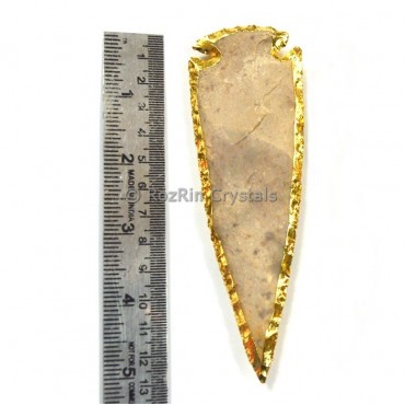 5 Inches Agate Arrowheads Electroplated