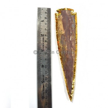 6 Inches Agate Arrowheads Electroplated