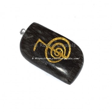 Black Rutile Choko Reiki Pendant