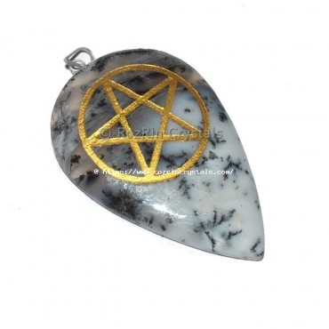 Dedrict Agate Pentacle Pendand