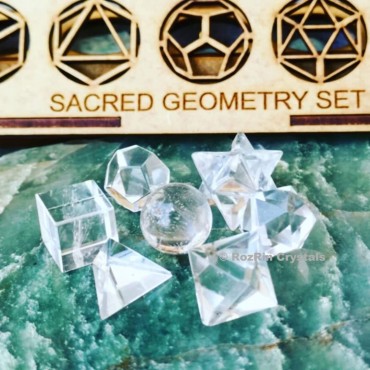 Clear crystal Sacred Geometry set