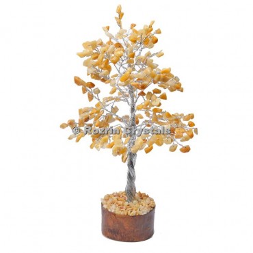 Golden Quartz Silver Wire 300 Chips Tree