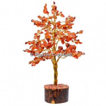 Red Carnelian Golden Wire 300 Chips Tree