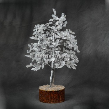 Crystal Quartz  Silver Wire 300 Chips Tree