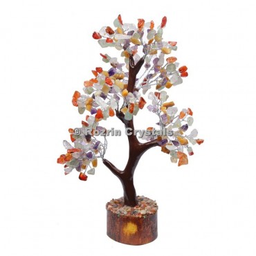 Multi Stone Trunk Silver Wire 300 Chips Tree