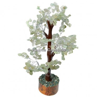 Green Aventurine Trunk Silver Wire 300 Chips Tree