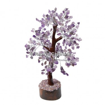 Amethyst Trunk Silver Wire 300 Chips Tree