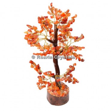 Carnelian Trunk Golden wire 300 chips  Tree