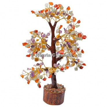 Multi Stone Silver Wire 300 Chips Tree