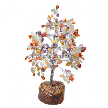 Multi Reiki Stone Silver Wire 300 Chips Tree