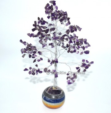 Amethyst With Chakra Ball Base Tree