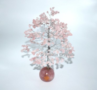 Rose Quartz With Ball Base Tree