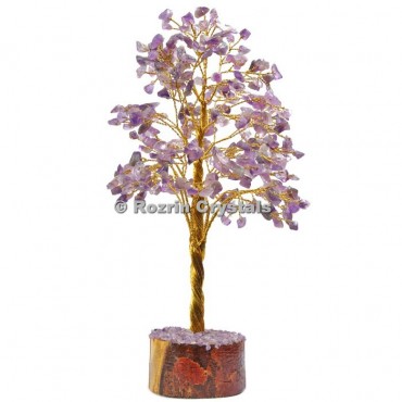 Amethyst  Golden Wire 300 Chips Tree