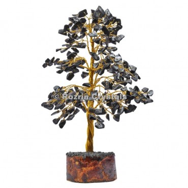 Black Jasper Golden Wire 300 Chips Tree