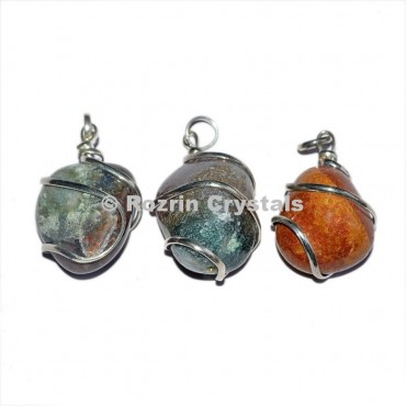 Fancy jesper  Wrap Tumbled Pendant